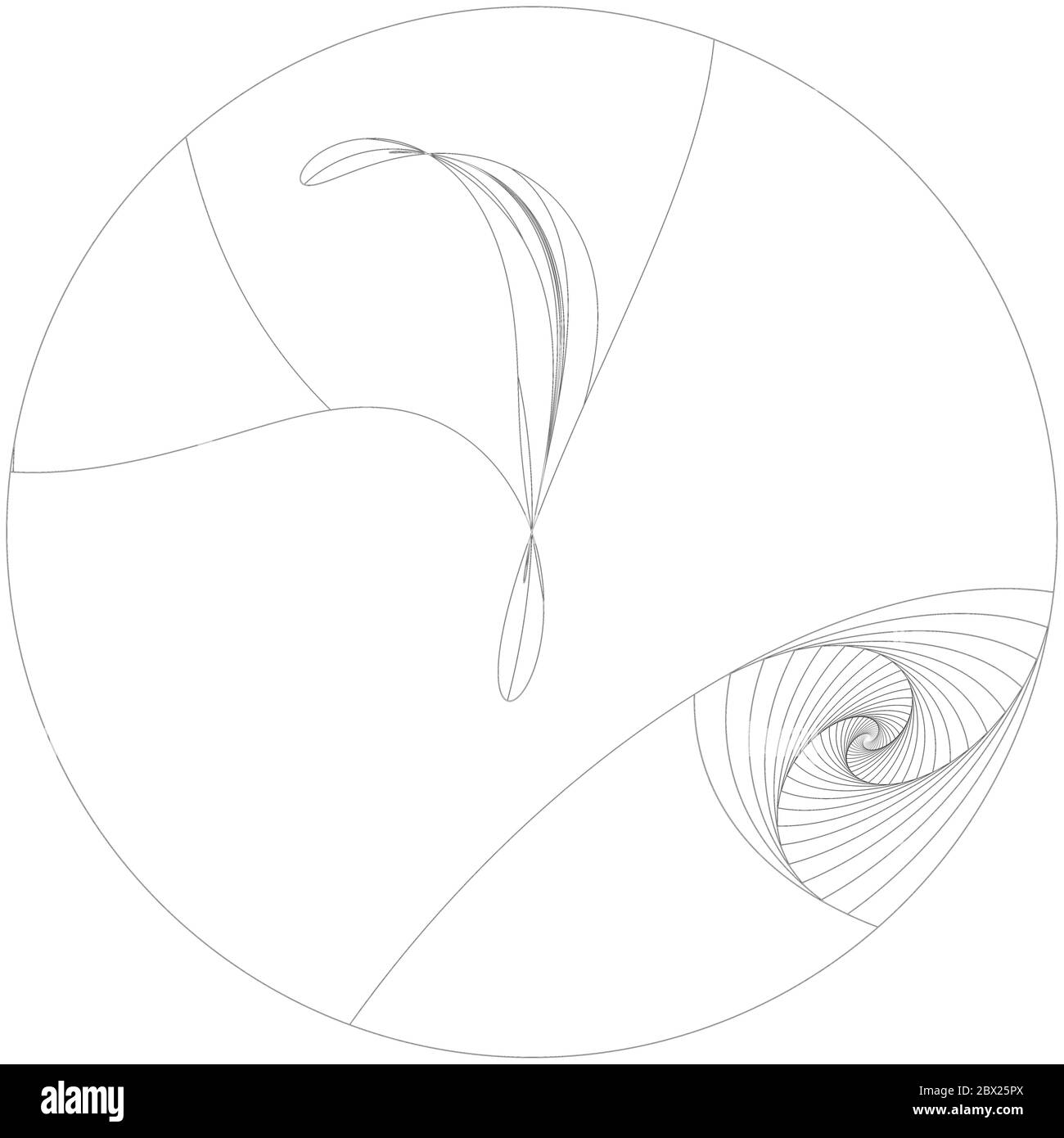 L'illustration fractale abstraite pour un design créatif ressemble à un motif sur fond blanc Banque D'Images