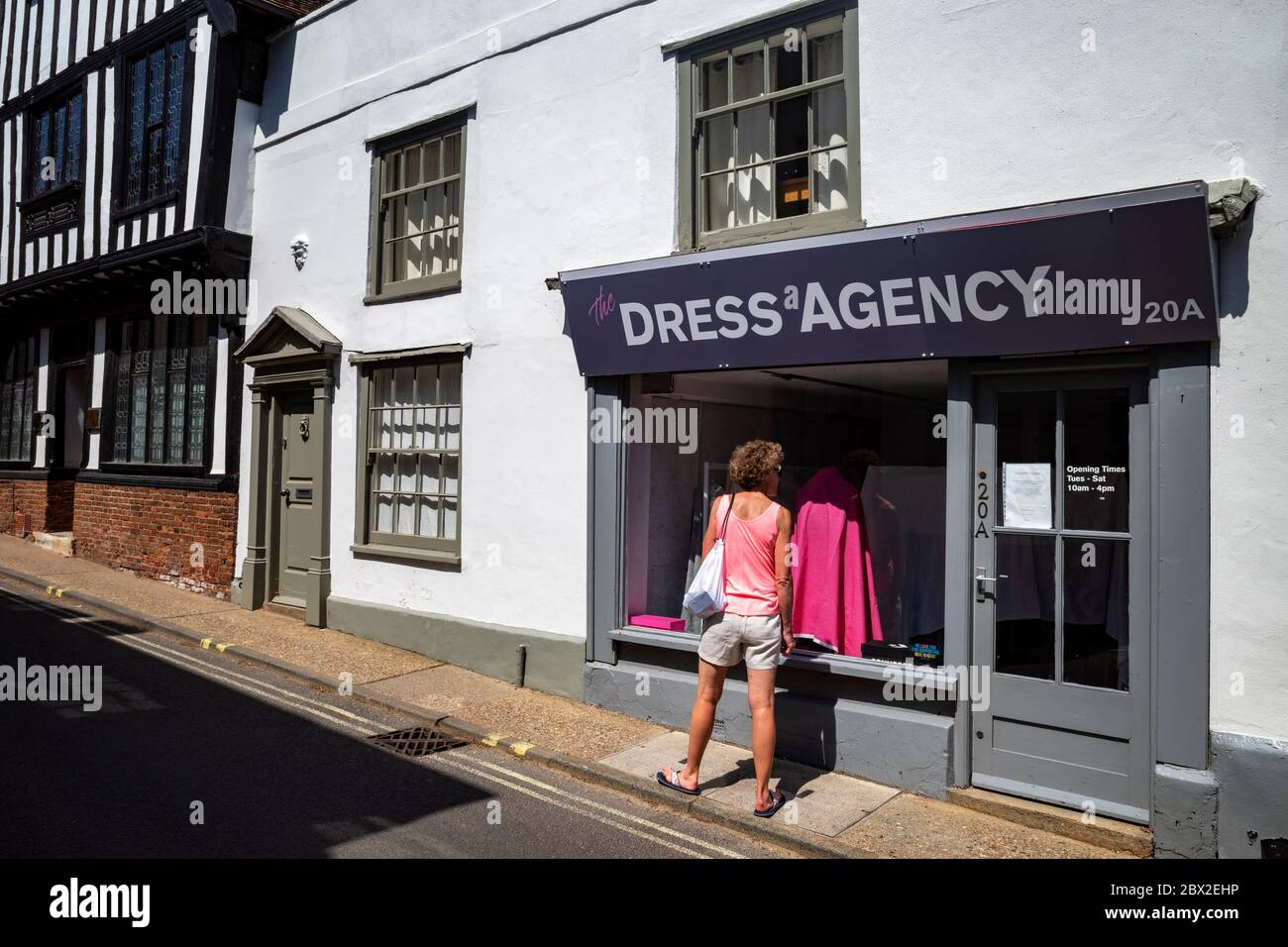 Boutique de l'agence de tenue vestimentaire pendant le LockDown Woodbridge Suffolk Royaume-Uni Banque D'Images