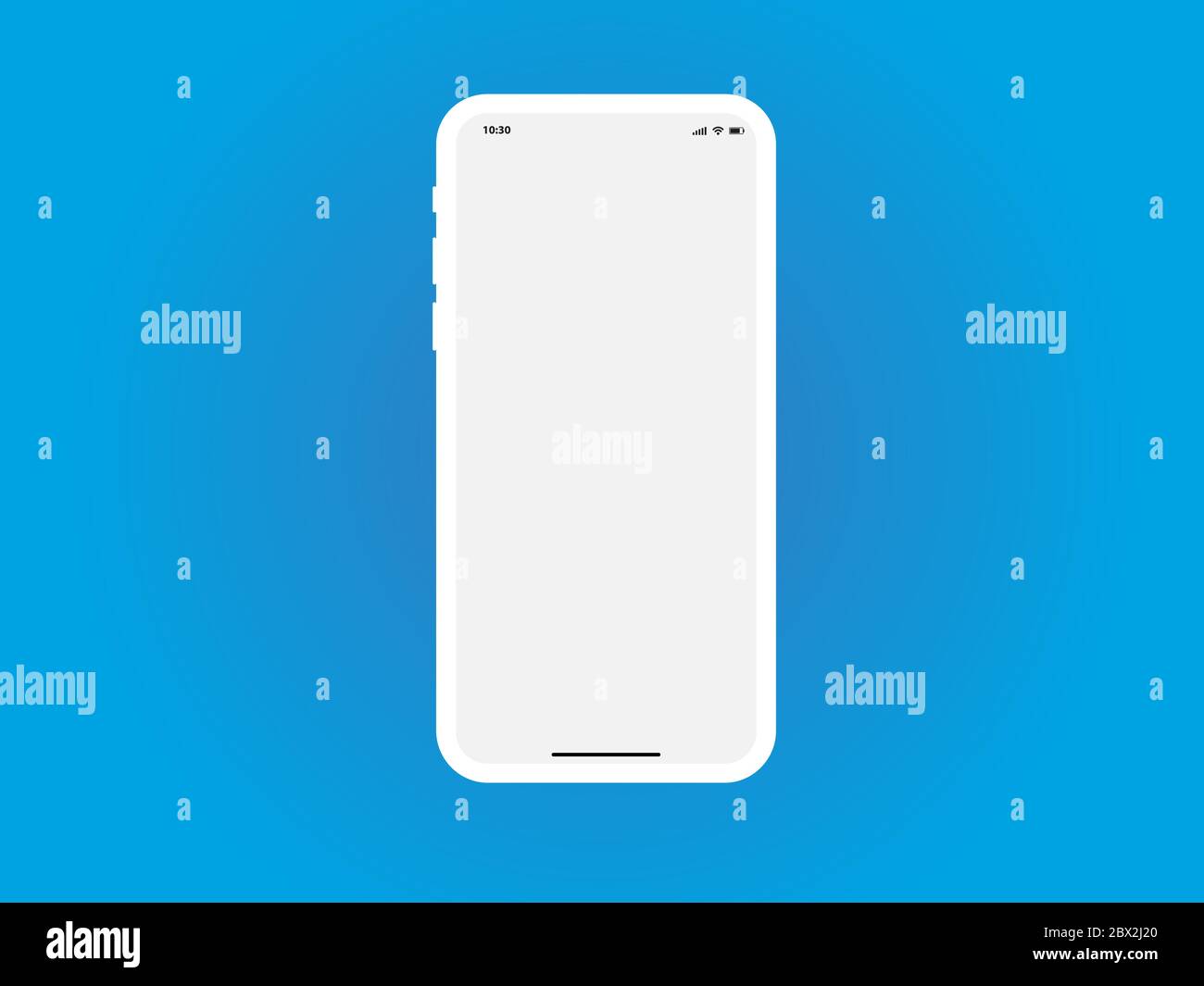 Modèle de maquette blanche pour téléphone mobile Vector sur Bleu Illustration de Vecteur