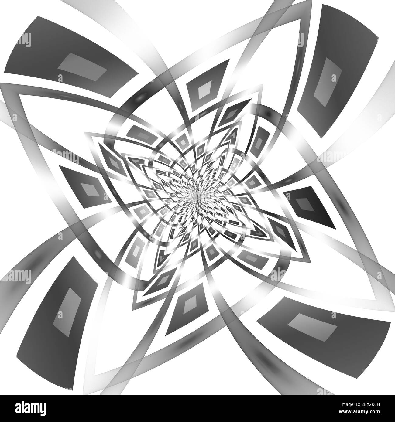 L'illustration fractale abstraite pour un design créatif ressemble à une fleur sur fond blanc Banque D'Images