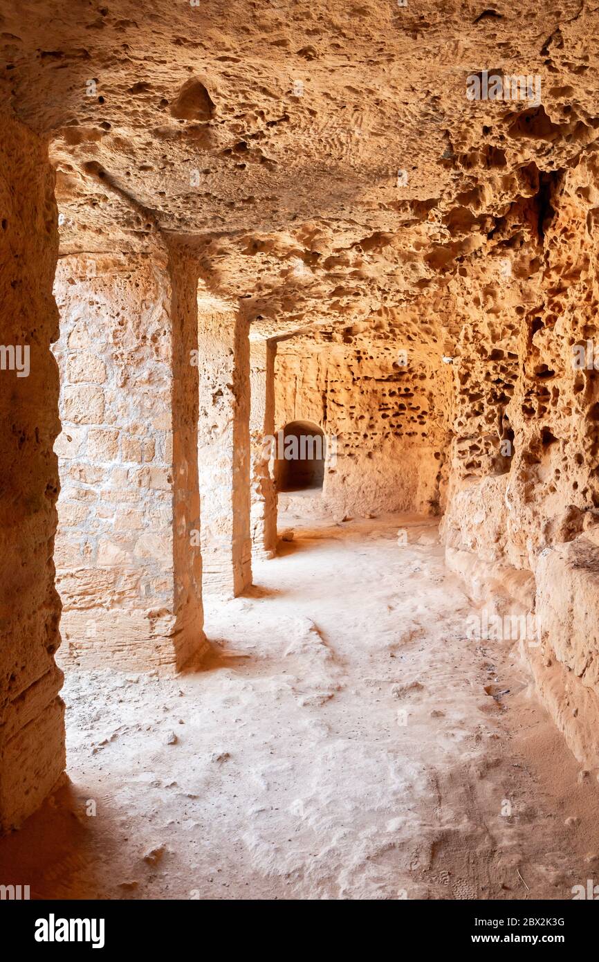 Tombe intérieure des rois à Paphos, Chypre Banque D'Images