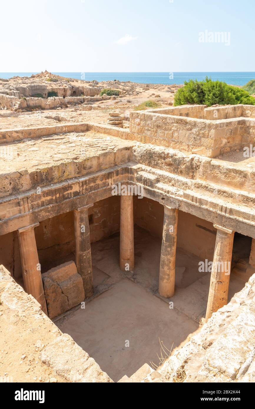 Tombe des rois à Paphos, Chypre Banque D'Images