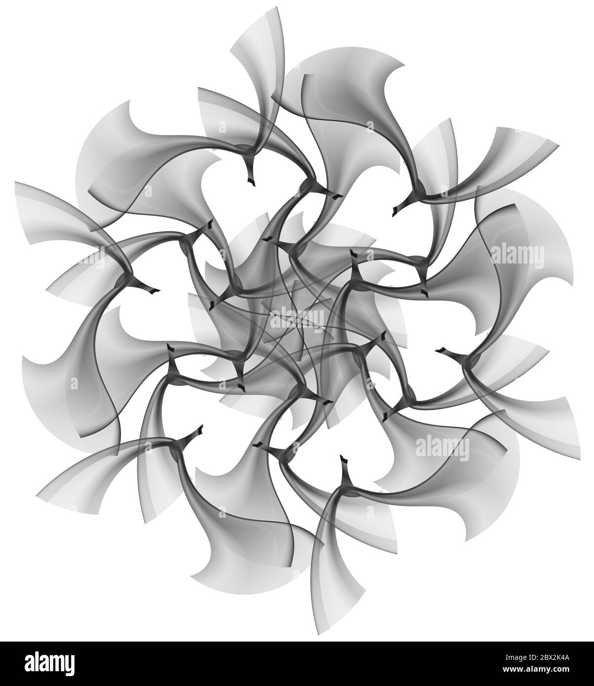 L'illustration fractale abstraite pour un design créatif ressemble à une fleur sur fond blanc Banque D'Images