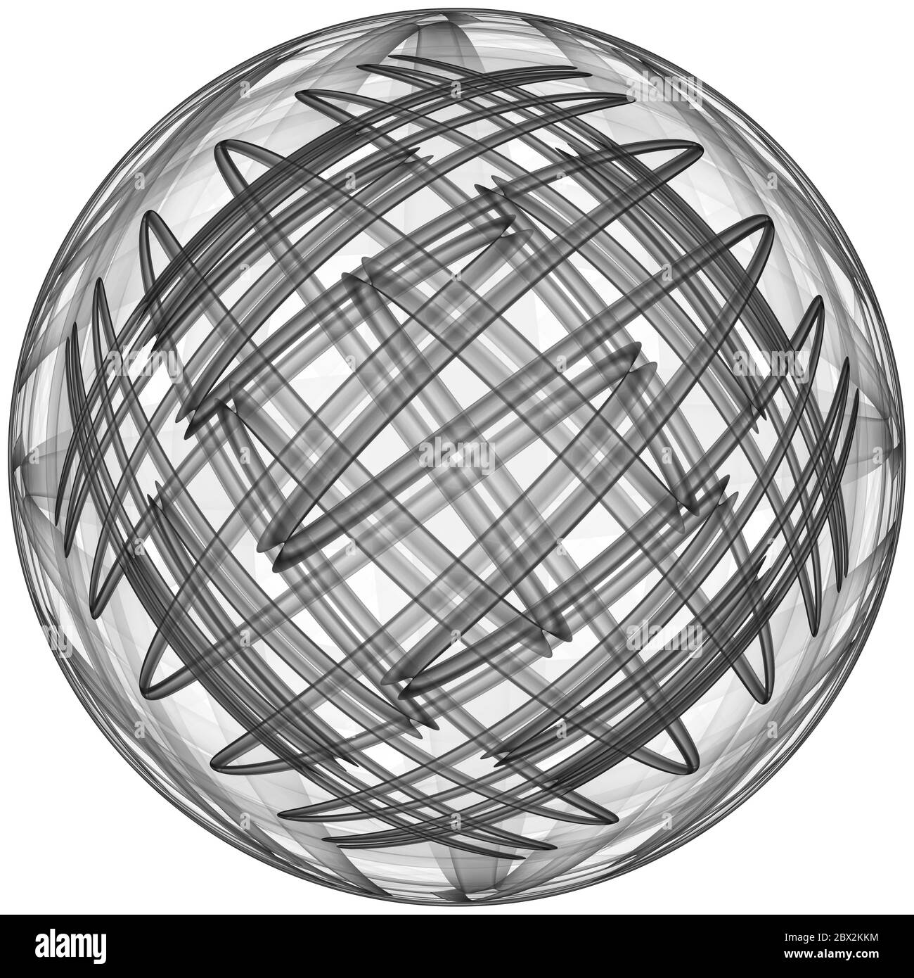 Illustration fractale abstraite monochrome pour un design créatif sur fond blanc Banque D'Images