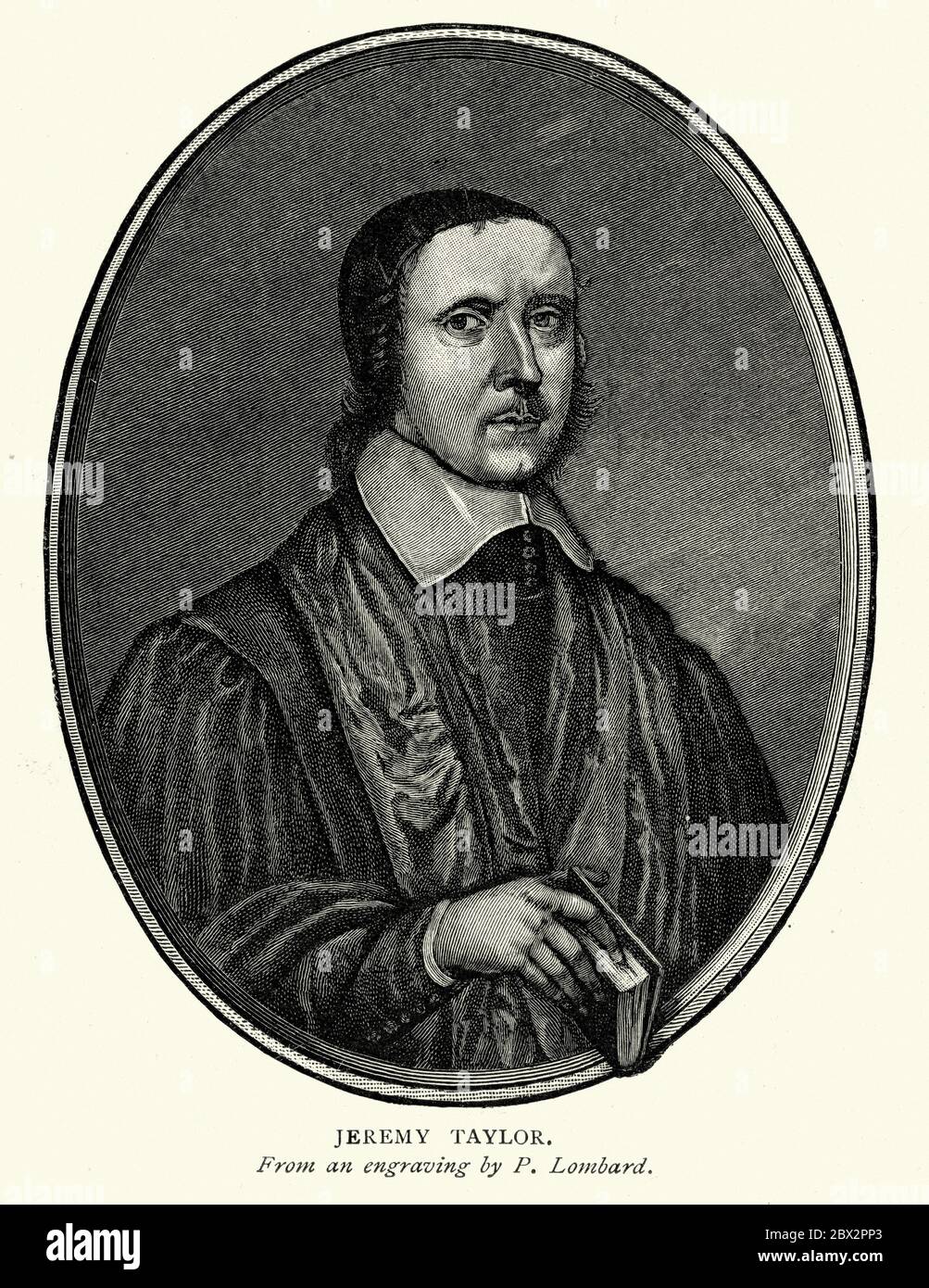 Jeremy Taylor un religieux de l'Église d'Angleterre qui a atteint la renommée comme auteur pendant le protectorat d'Oliver Cromwell. Banque D'Images