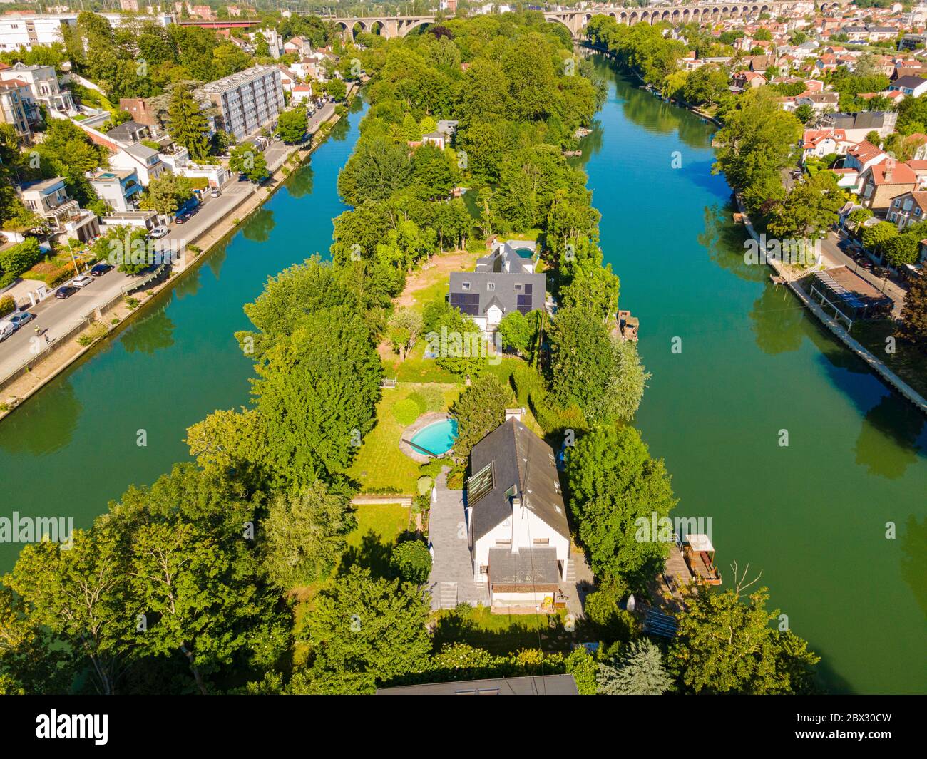 France, Val de Marne, Bry sur Marne, Ile du Moulin (Ile d'Amour) sur la