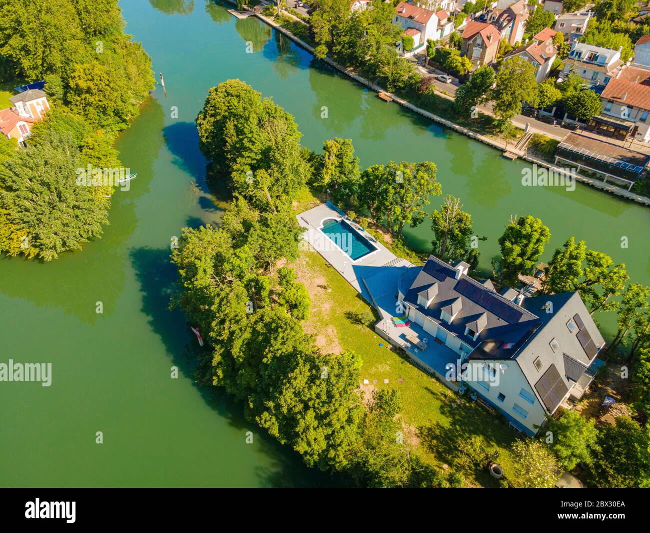 France, Val de Marne, Bry sur Marne, Ile du Moulin (Ile d'Amour) sur la