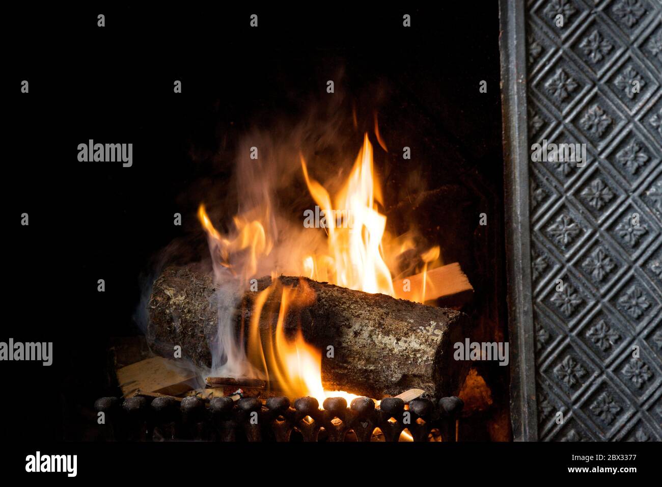 Déjeuner avec cheminée Banque D'Images