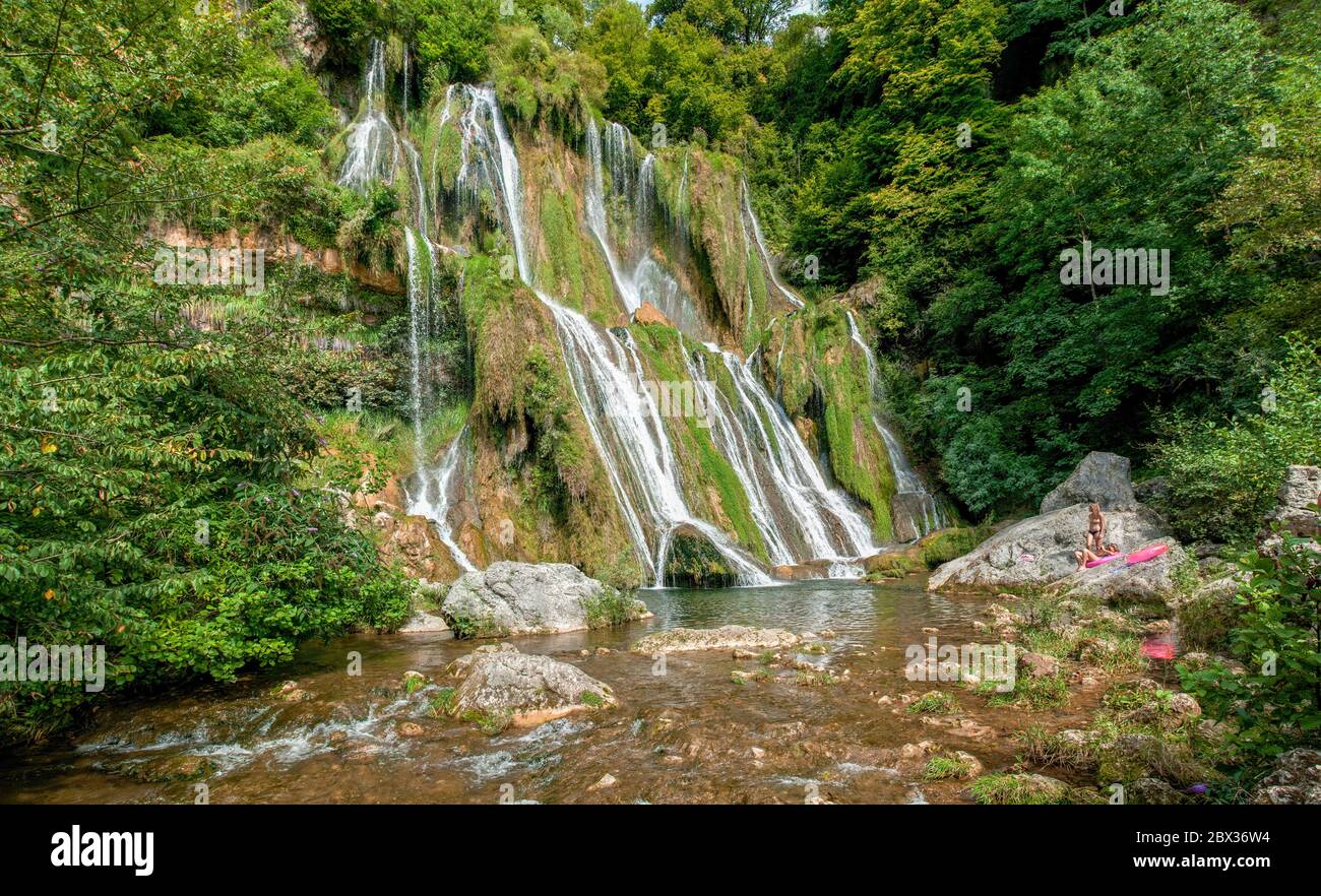 France, Ain (01), Brégnier-cordon, cascade de Glandieu Banque D'Images