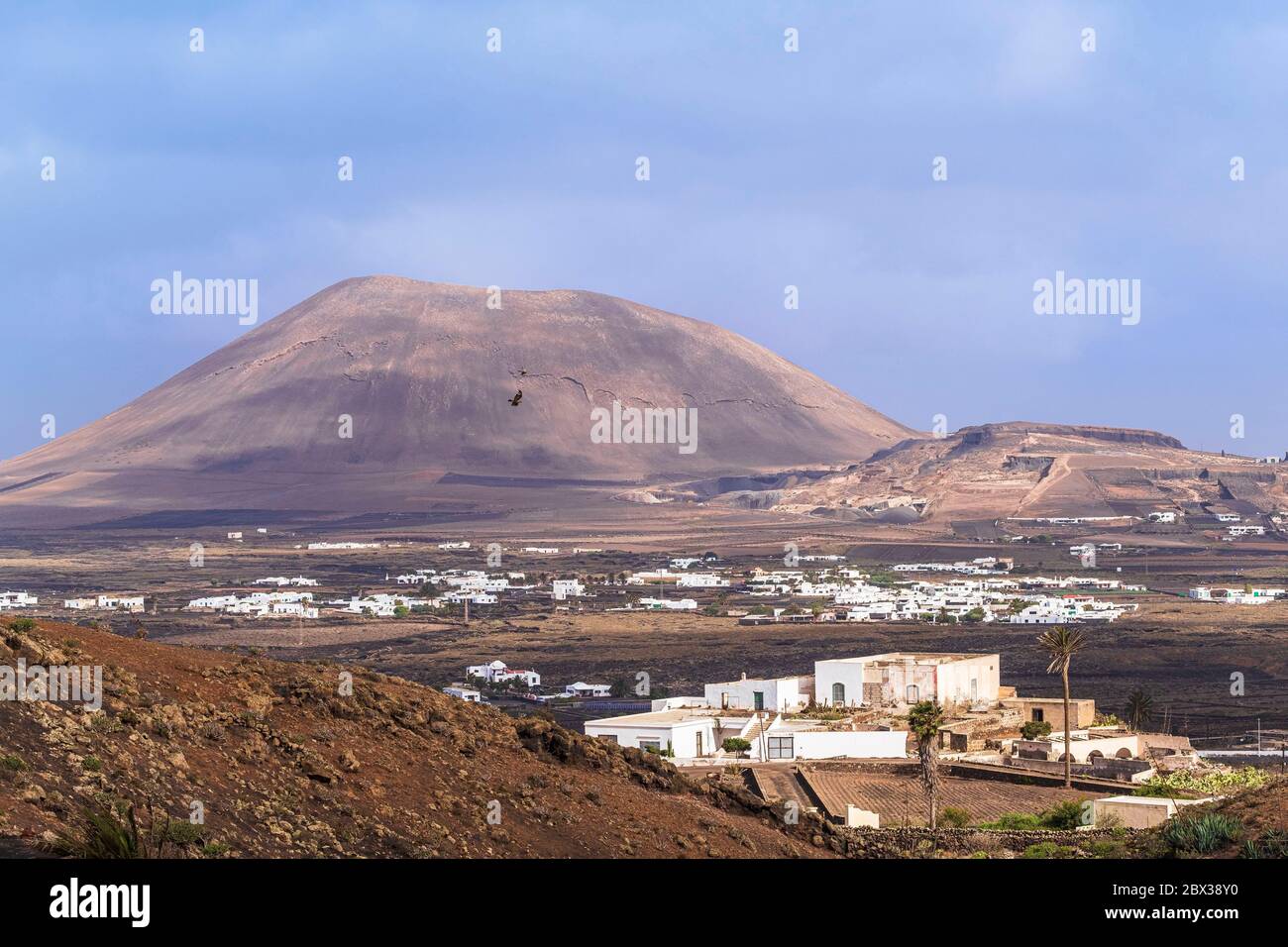 Espagne, îles Canaries, île de Lanzarote, San Bartolomé, Montana Tamia Banque D'Images