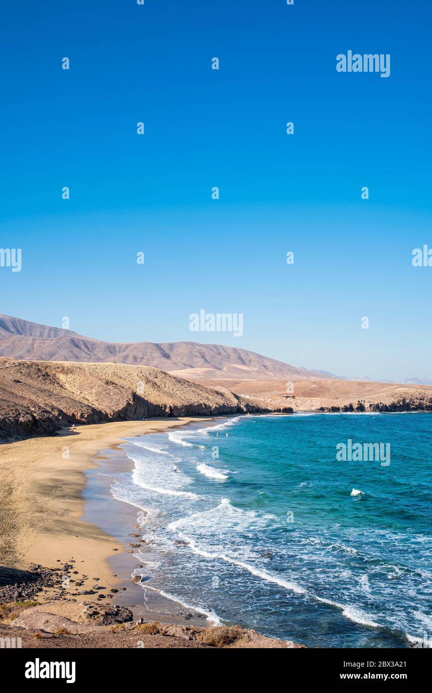 Espagne, îles Canaries, île Lanzarote, Monumento Natural de los Ajaches, Punta Papagayo, Playa Caleta del Congrio Banque D'Images