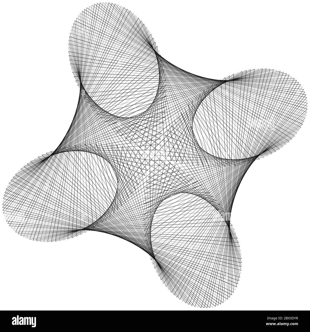 Illustration fractale abstraite monochrome pour un design créatif sur fond blanc Banque D'Images