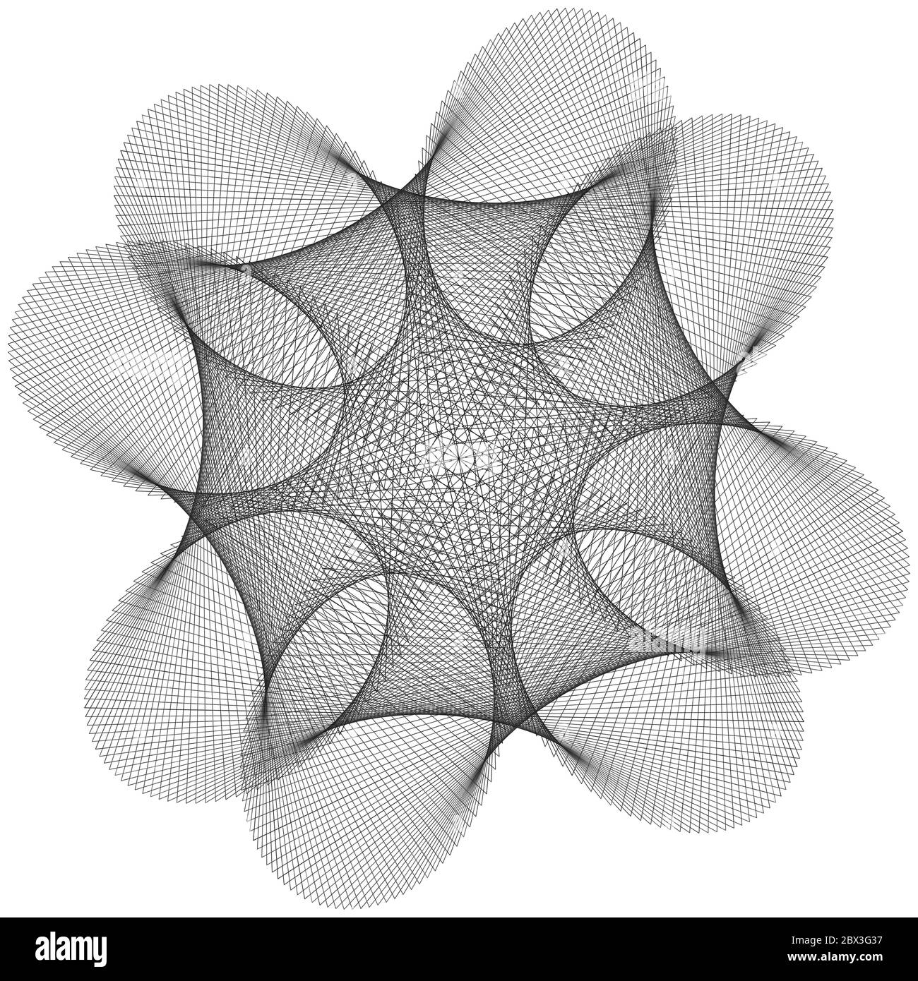 Illustration fractale abstraite monochrome pour un design créatif sur fond blanc Banque D'Images