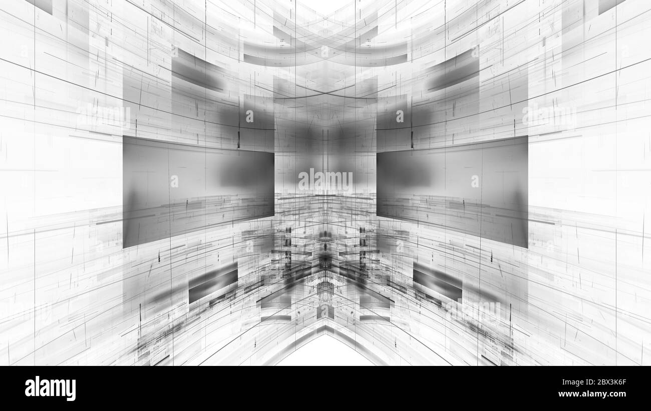 L'illustration fractale abstraite pour le design créatif ressemble à la structure technologique moderne de la ville Banque D'Images