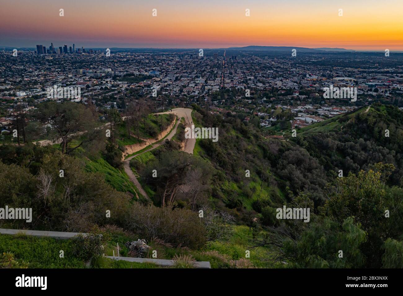 Vue panoramique de Los Angeles depuis l'observatoire Banque D'Images