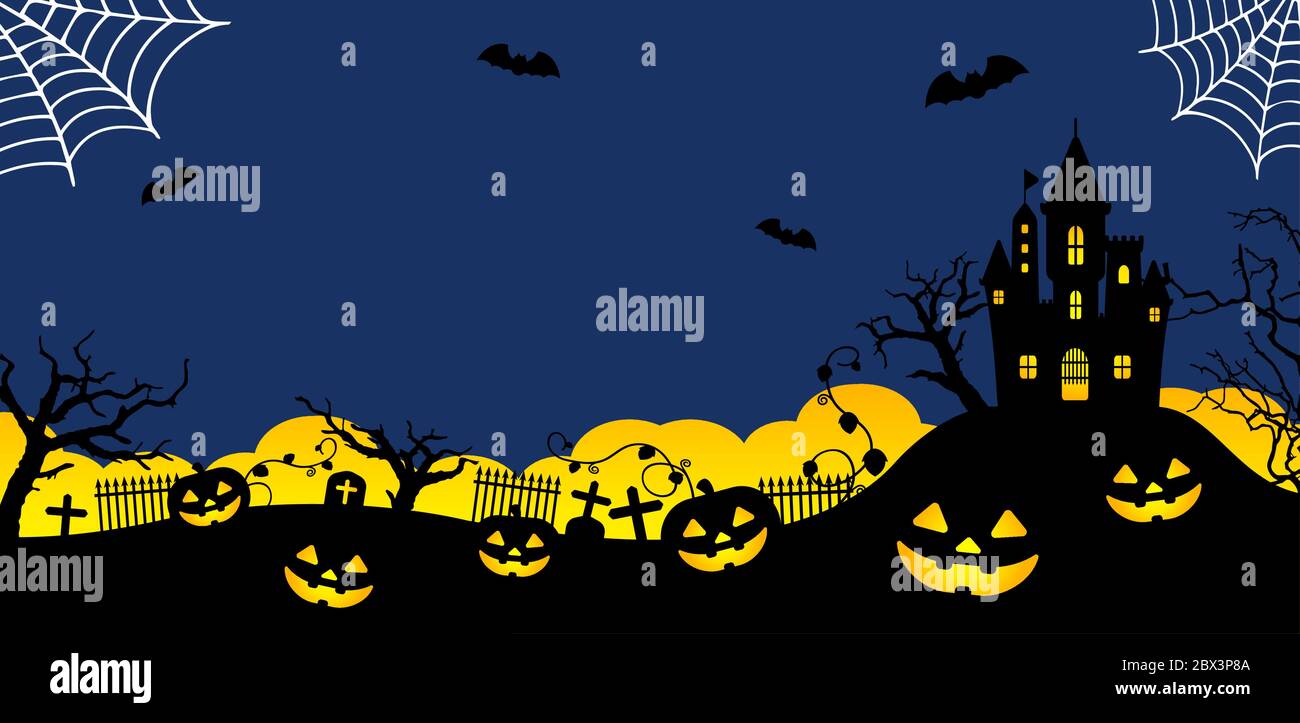 Illustration de la bannière vectorielle de la silhouette d'Halloween / pas de texte Illustration de Vecteur