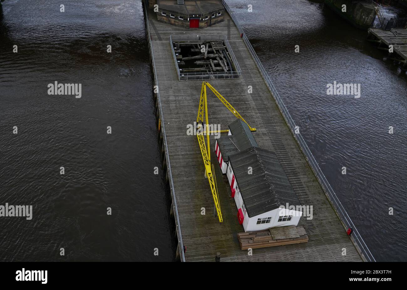 Grue sur le vieux port, Newcastle upon Tyne Banque D'Images