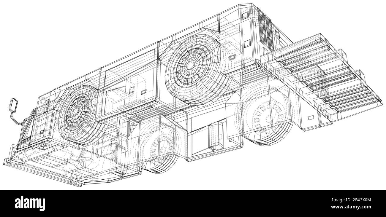 Chariot de remorquage. Transport à châssis métallique vectoriel isolé à l'aéroport en arrière-plan. Rendu vectoriel 3D. Illustration de Vecteur