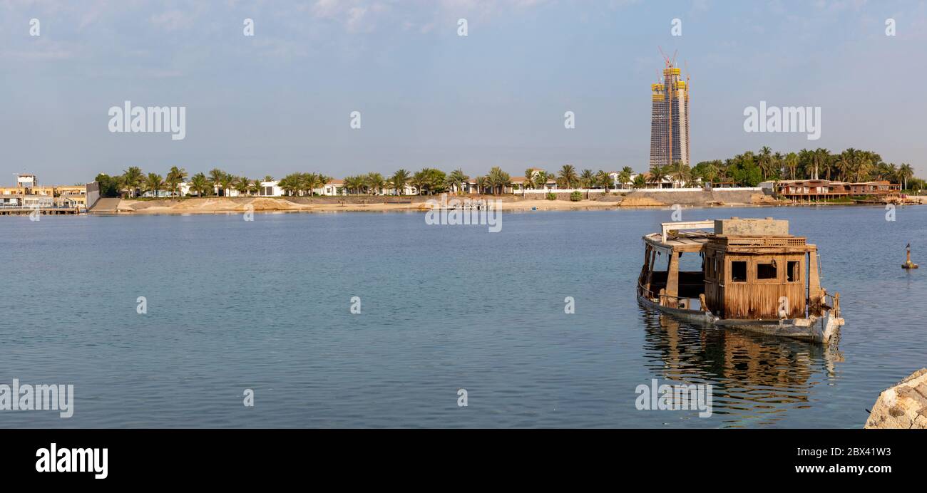 Un bateau à cousse en mer rouge, Jeddah, Arabie Saoudite Banque D'Images