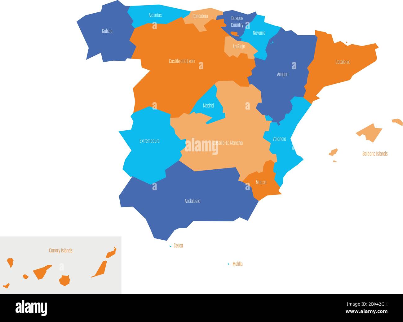 Espagne Carte Administrative Banque D Image Et Photos Alamy