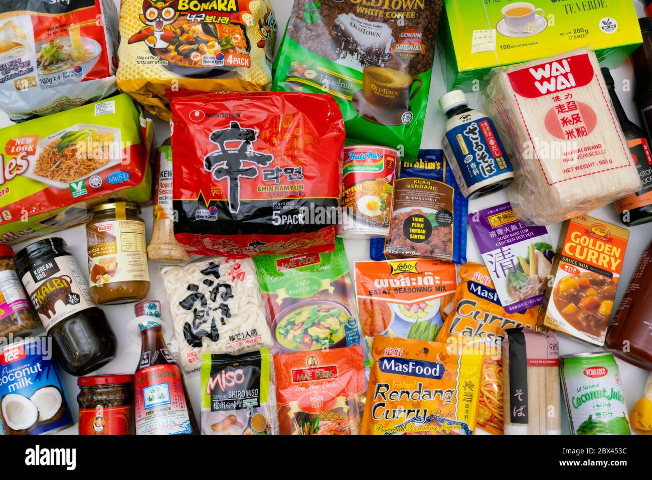 Divers produits de l'épicerie asiatique Banque D'Images