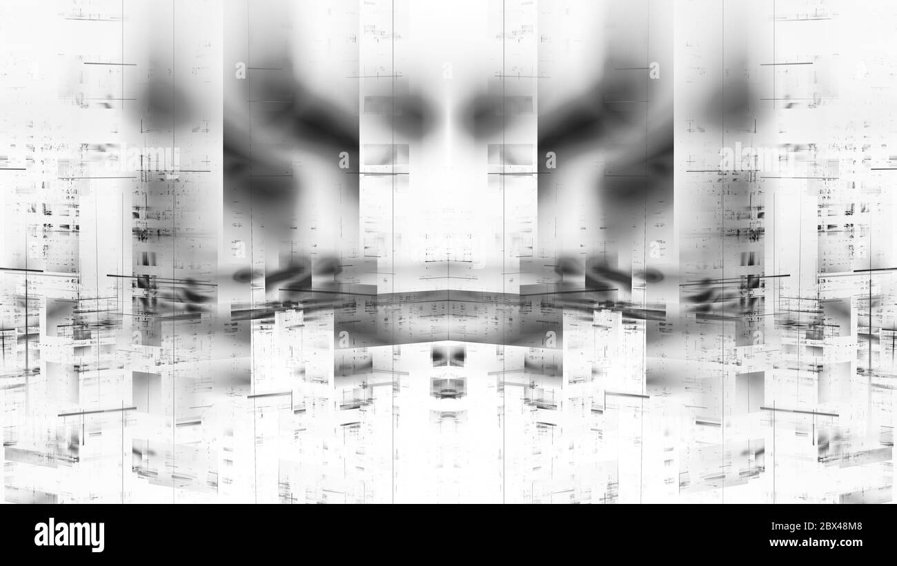 L'illustration fractale abstraite pour le design créatif ressemble à la structure technologique moderne de la ville Banque D'Images