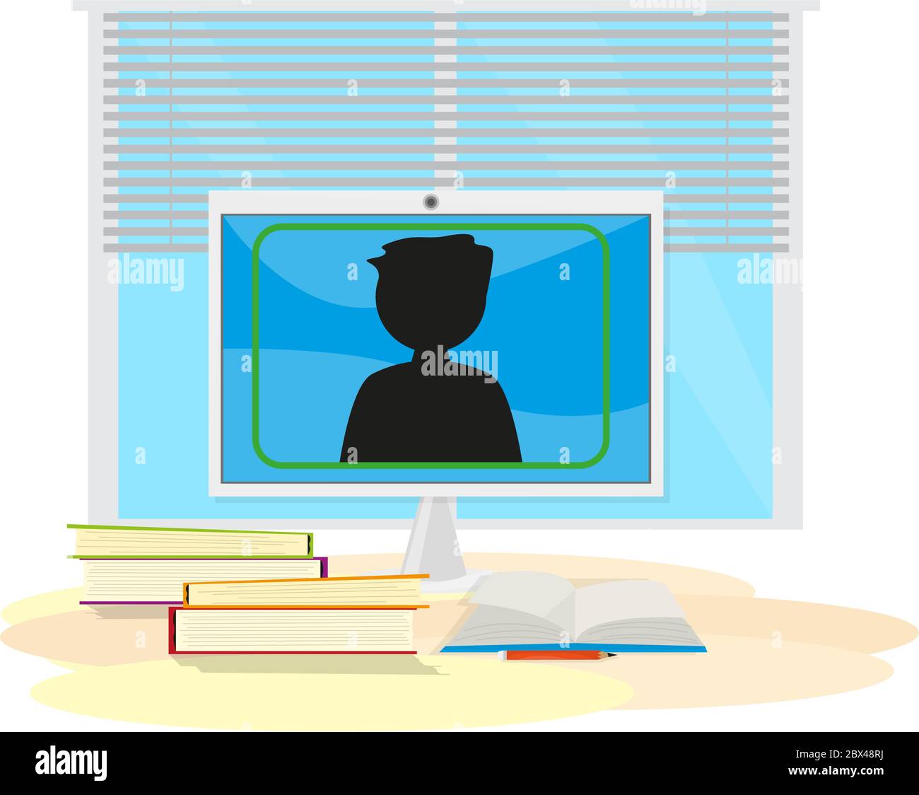 Concept d'étude à domicile. Cours en ligne. Auto-apprentissage - illustration vectorielle Illustration de Vecteur