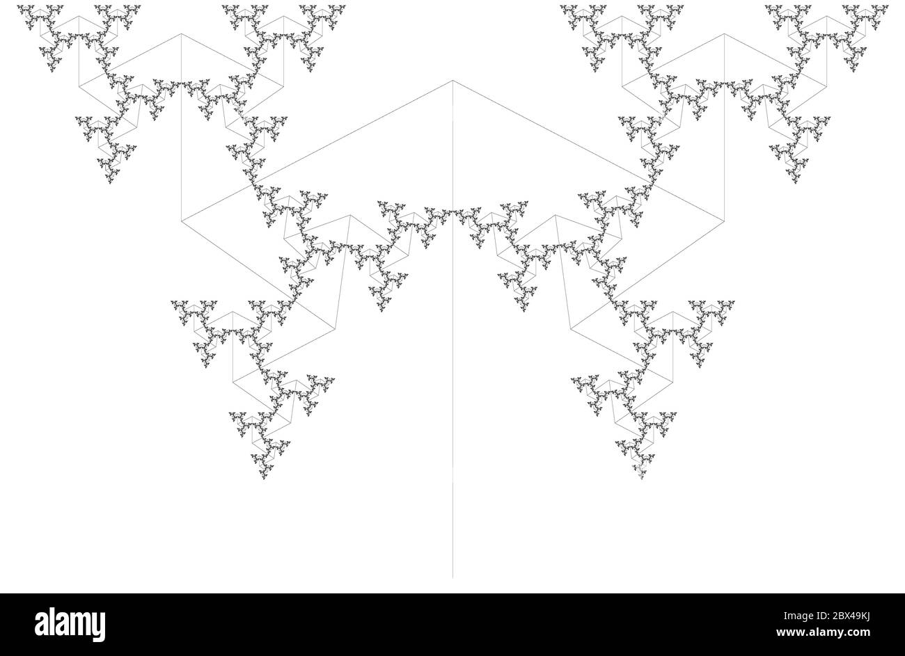 L'illustration fractale abstraite pour un design créatif ressemble à de petits détails ornés sur un fond blanc Banque D'Images
