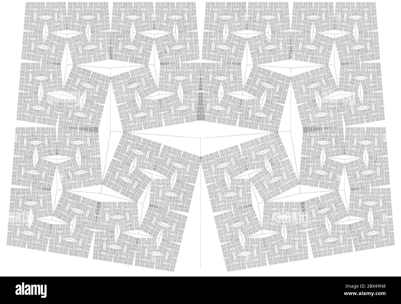 L'illustration fractale abstraite pour un design créatif ressemble à de petits détails ornés Banque D'Images