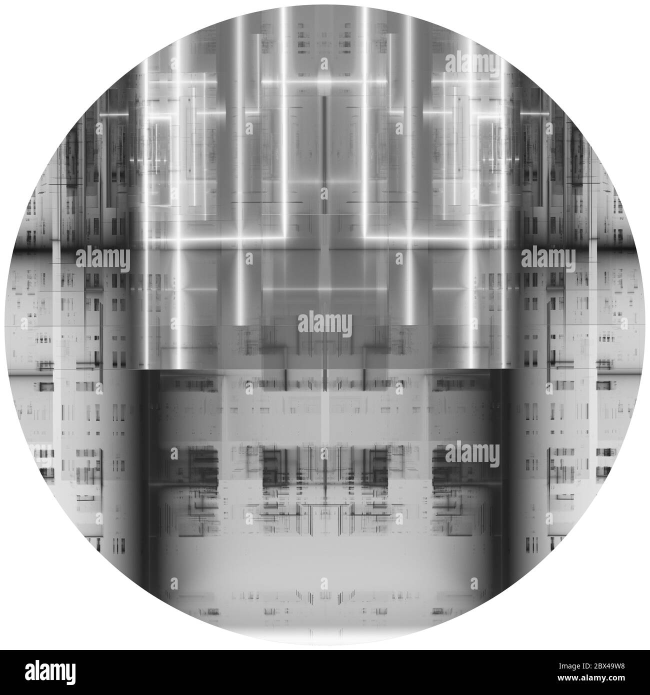 L'illustration fractale abstraite pour le design créatif ressemble à la structure technologique moderne de la ville Banque D'Images