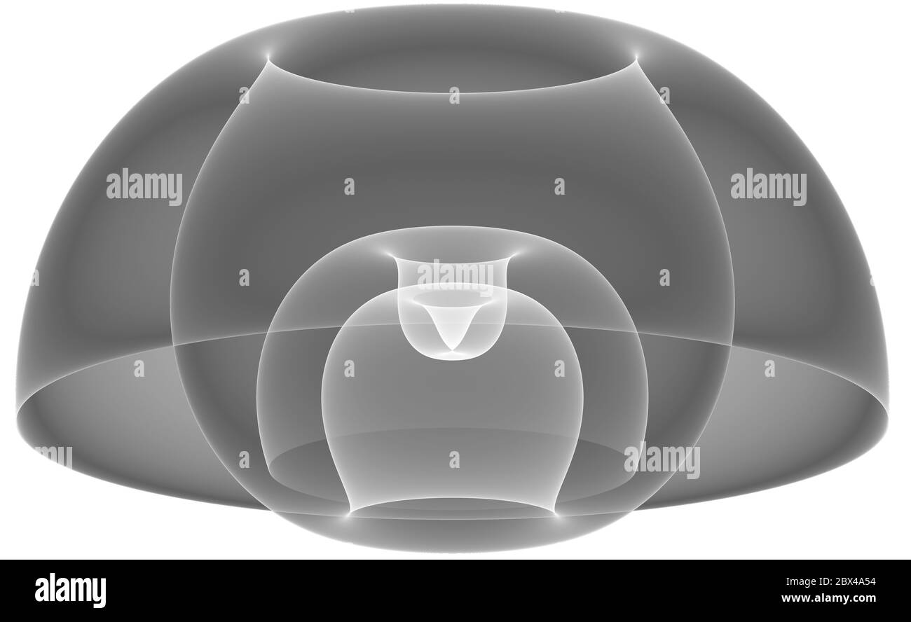 Illustration fractale abstraite monochrome pour un design créatif sur fond blanc Banque D'Images