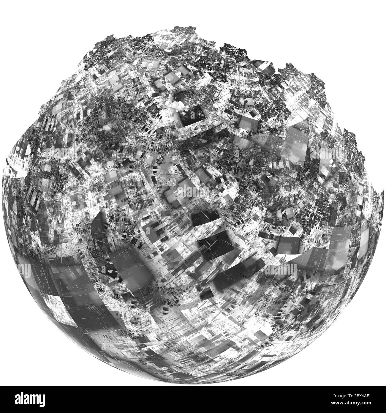 L'illustration fractale abstraite pour le design créatif ressemble à la structure technologique moderne de la ville Banque D'Images