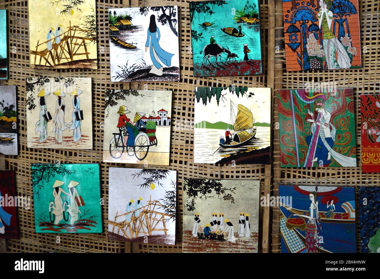 Plaques d'art vietnamiennes Banque D'Images