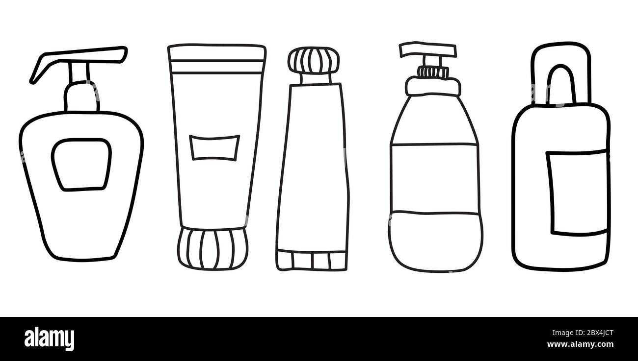 Ensemble beauté et mode. Icônes de crèmes, produits de soins de la peau. Signe et symbole. Vecteur Illustration de Vecteur