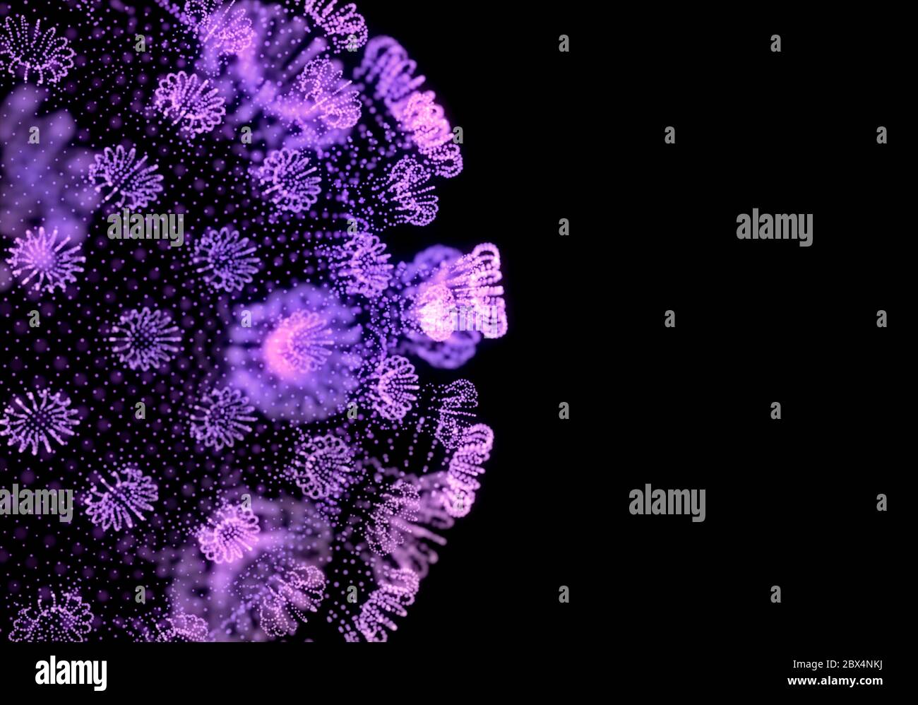 Antécédents de l'éclosion de grippe du coronavirus Covid-19. Rendu 3D. Banque D'Images