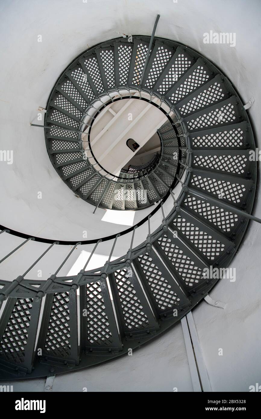 Intérieur en spirale staiecase phare de Cape Brune Island Brune Tasmanie Australie Banque D'Images