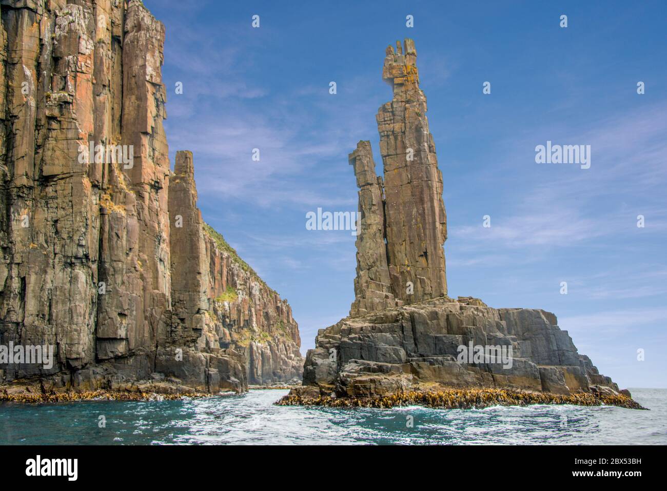 Pile de mer Bruny Island Tasmanie Australie Banque D'Images