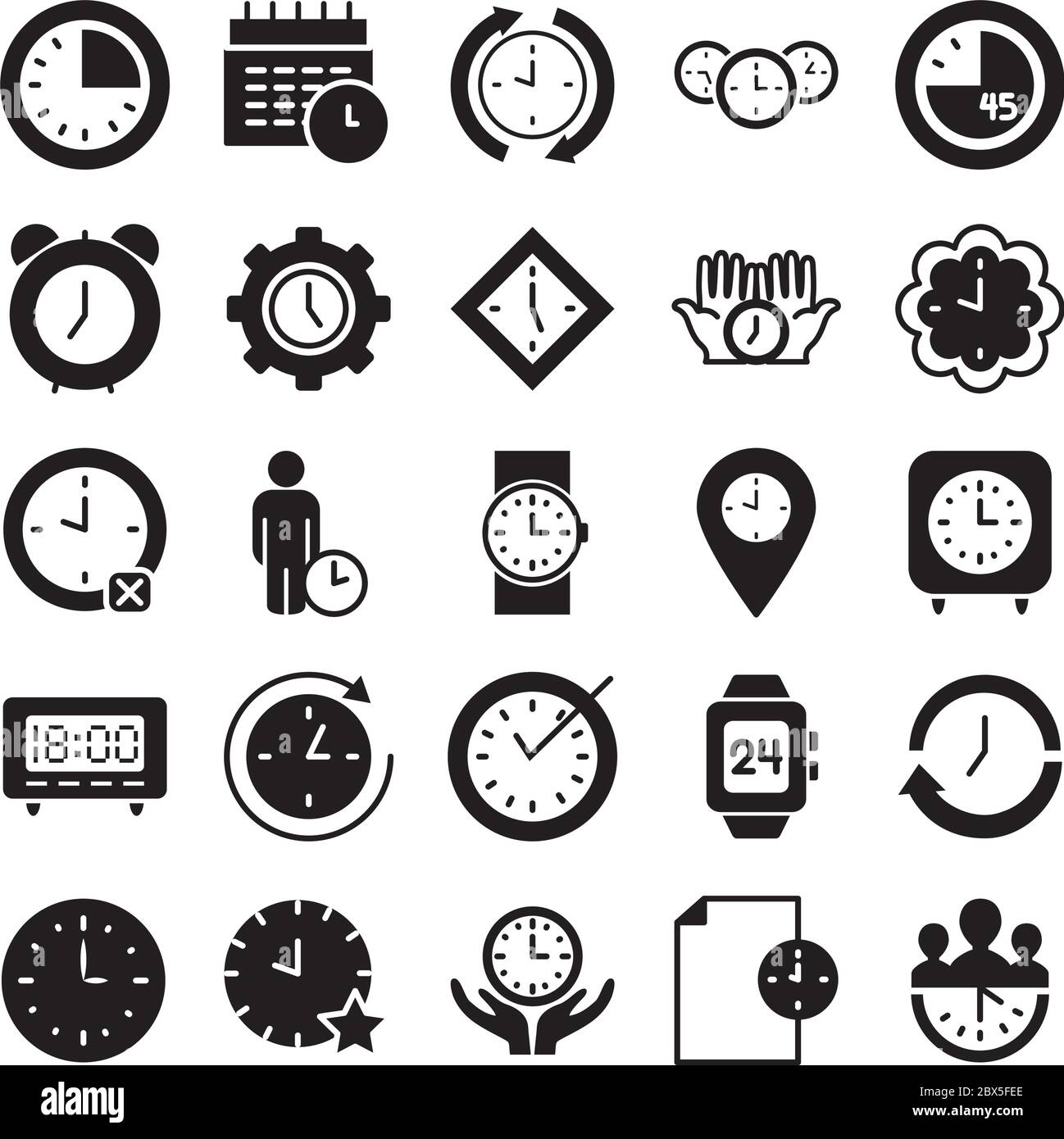pictogramme-homme-et-horloge-ic-ne-de-l-heure-sur-fond-blanc-style-de