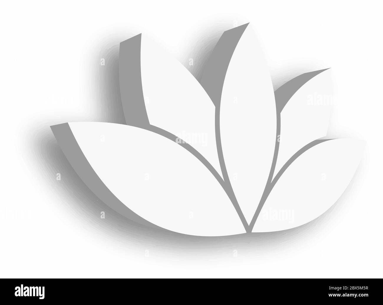 Icône Lotus flower 3d sur fond blanc. Bien-être, spa, yoga, beauté et style de vie sain. Illustration vectorielle. Illustration de Vecteur