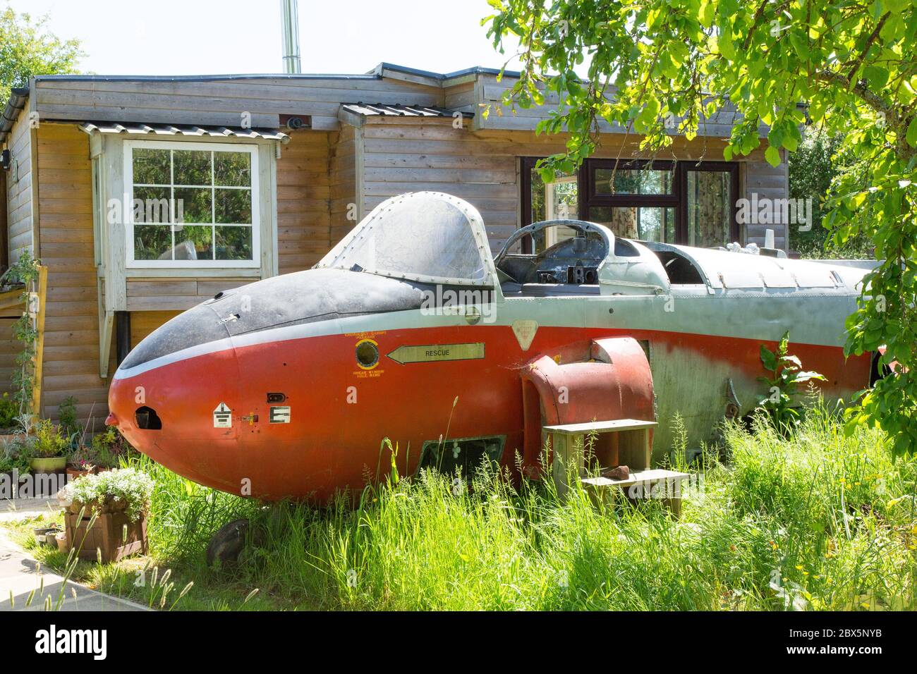 Jet provost trainer jet aircraft, Medstead, Alton, Hampshire, Angleterre, Royaume-Uni. Banque D'Images