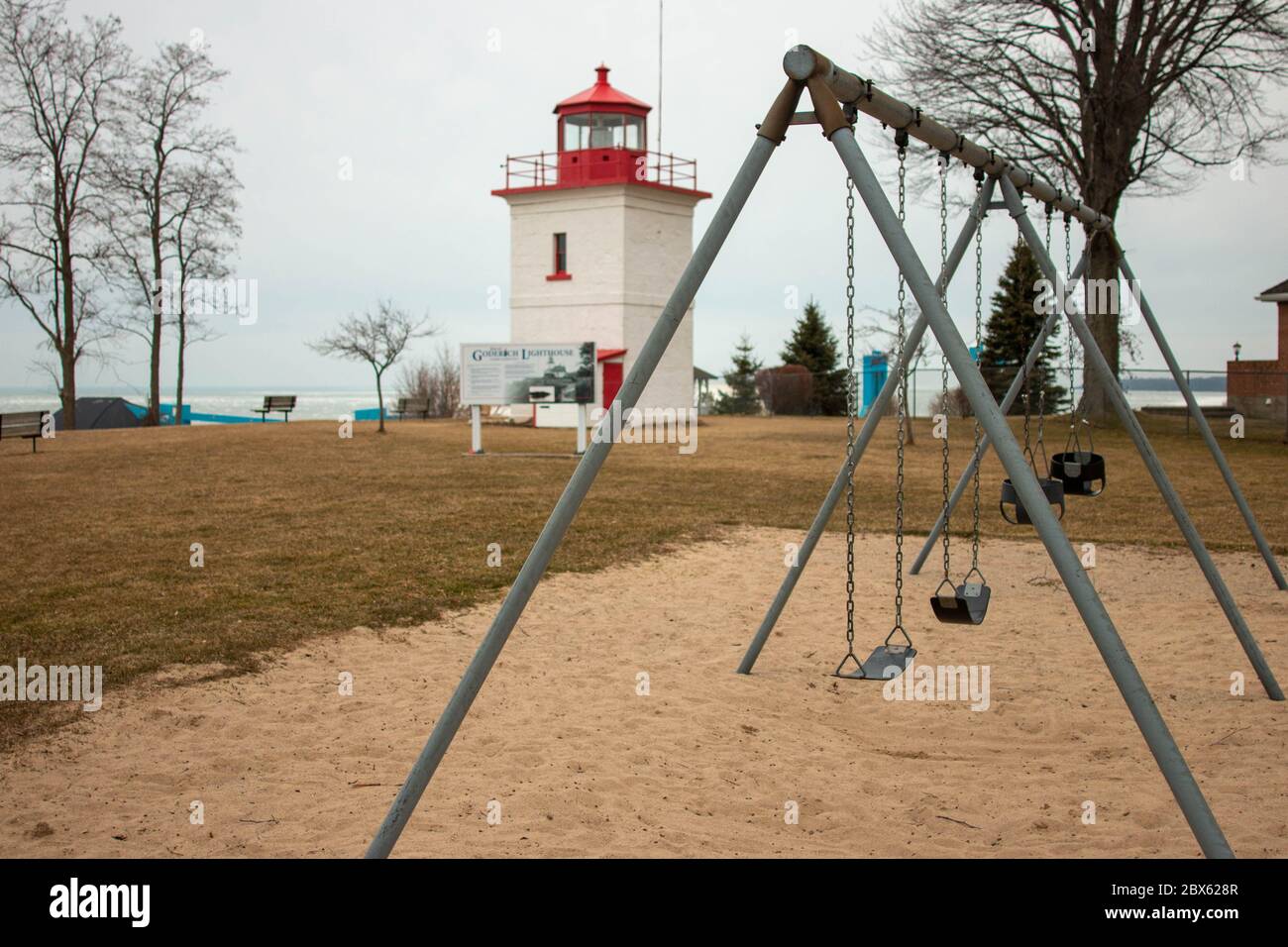 Photo panoramique du phare de Goderich Ontario Canada. Goderich est populaire pour le tourisme. Pris en 2020 Banque D'Images