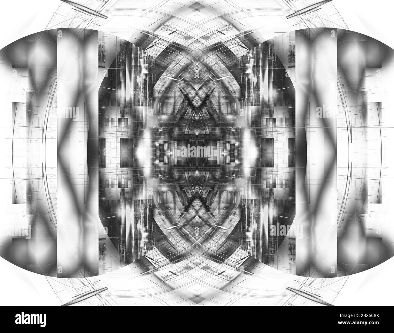 L'illustration fractale abstraite pour le design créatif ressemble à la structure technologique moderne de la ville Banque D'Images