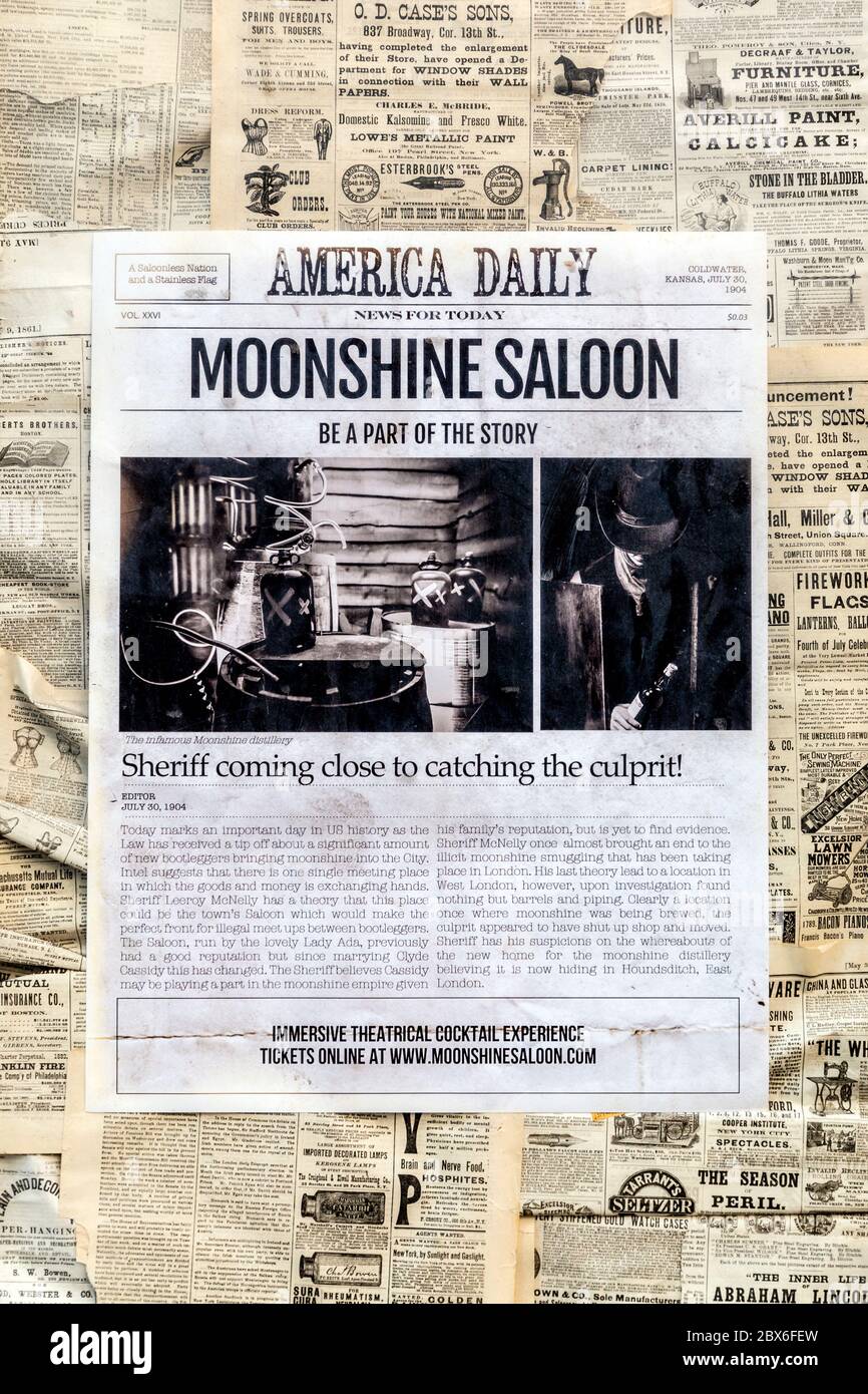 Moonshine Saloon - Western cocktail Experience, Londres, Royaume-Uni Banque D'Images