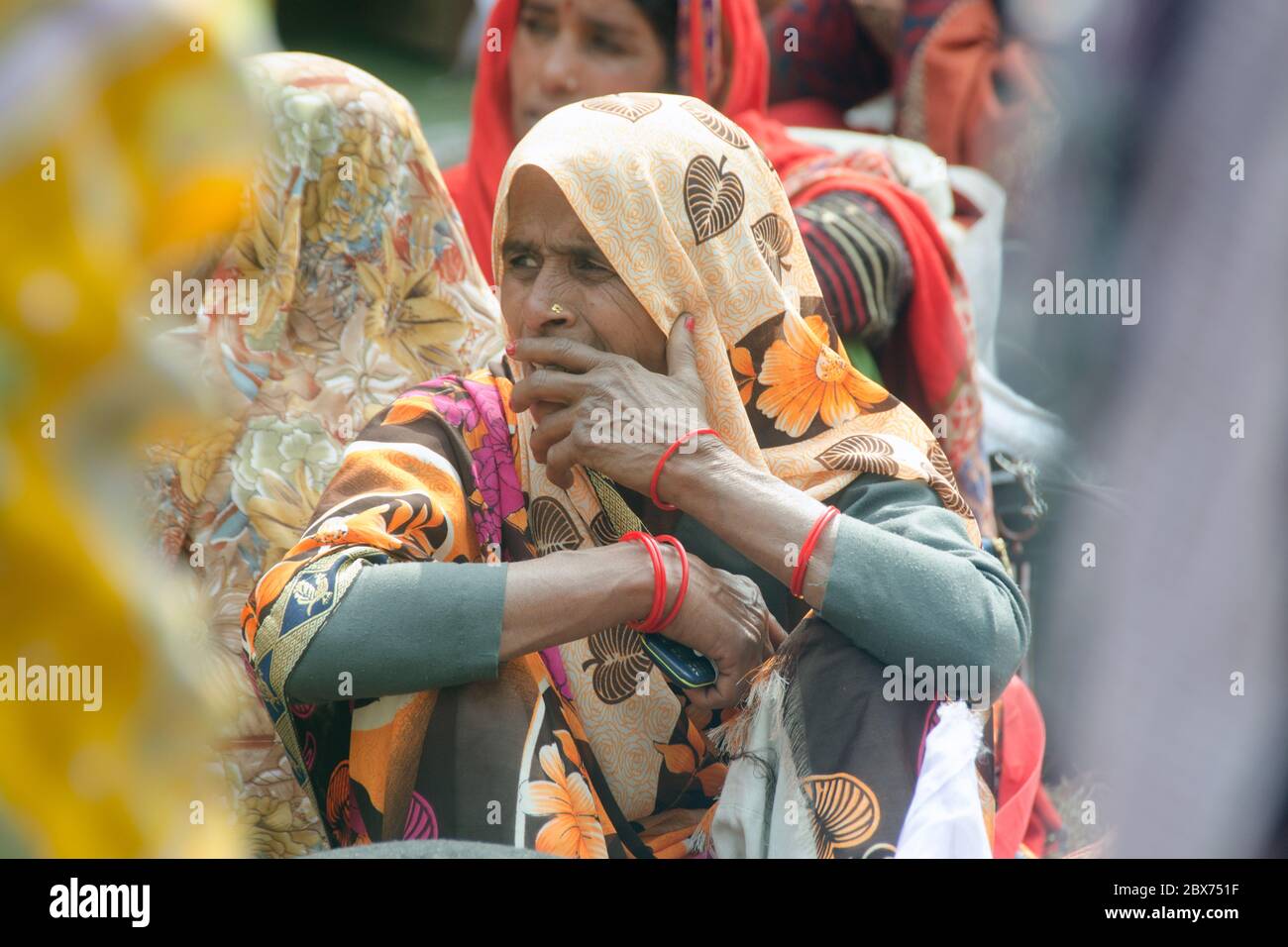 kolkata bengale-occidental inde le 11 janvier 2020: portrait d'un pèlerin au camp de transit de gangasagar kolkata bengale-ouest inde Banque D'Images