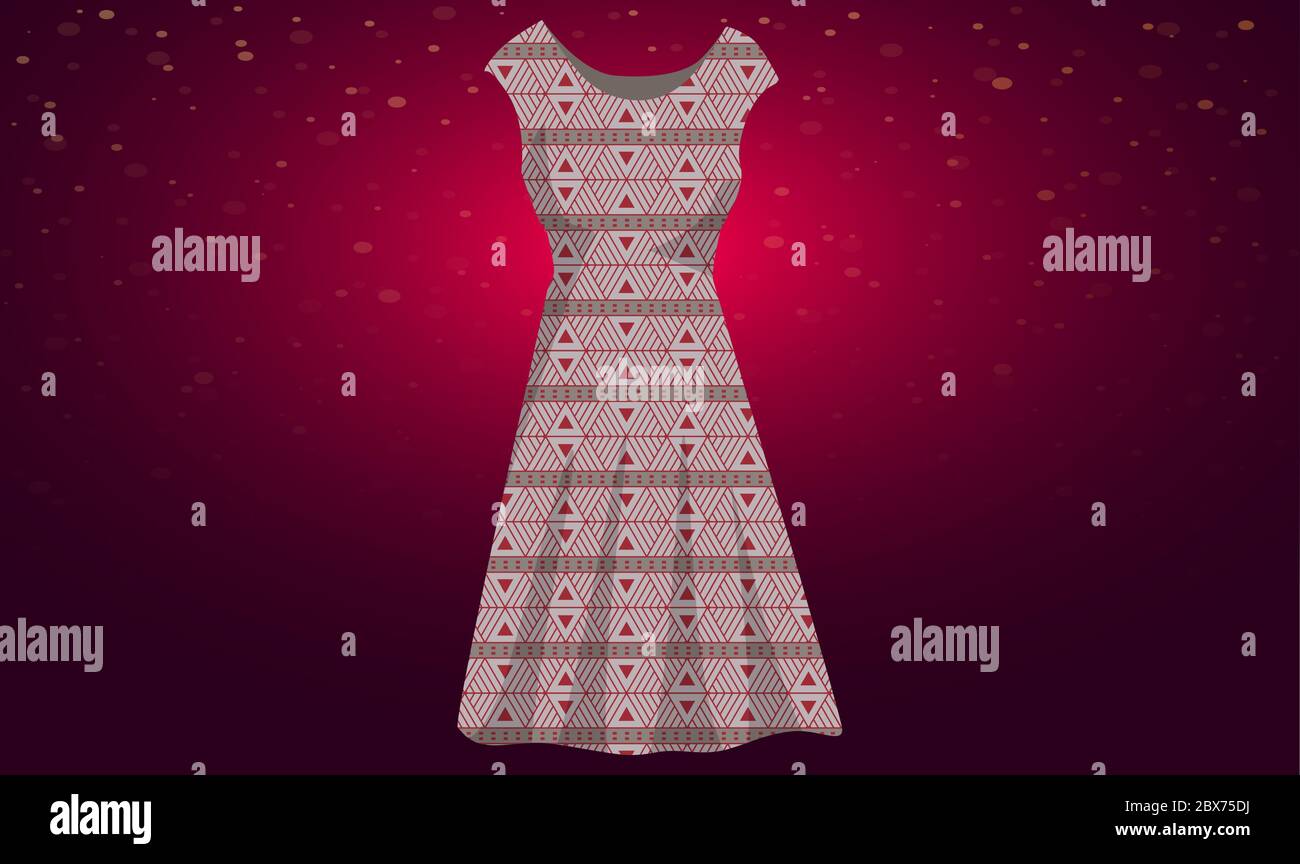 maquette illustrant une robe décontractée sur fond abstrait Illustration de Vecteur