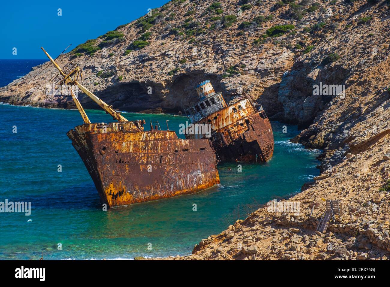 Naufrage d'Olimpia. Amorgos, île. Grèce Banque D'Images