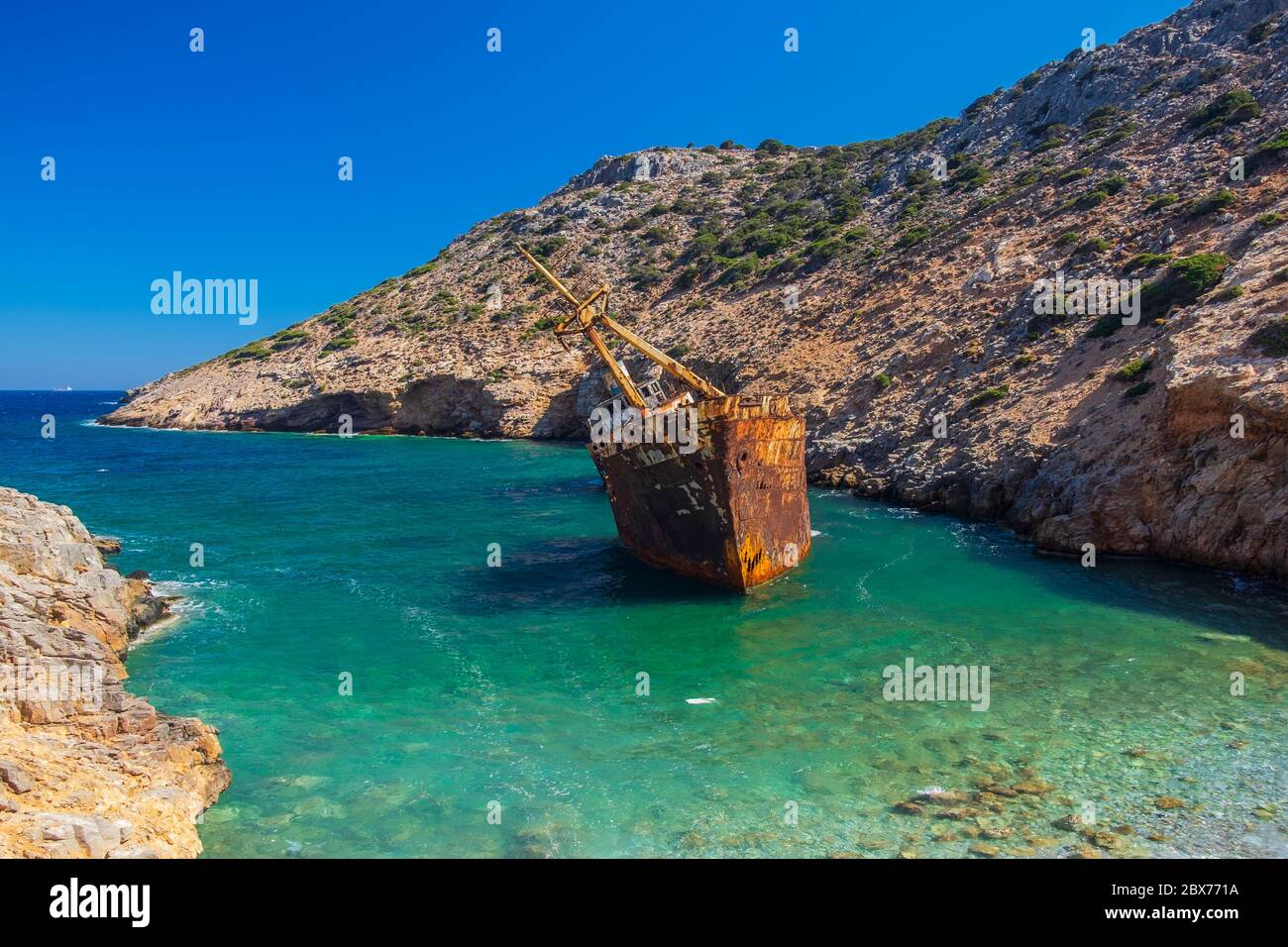 Naufrage d'Olimpia. Amorgos, île. Grèce Banque D'Images