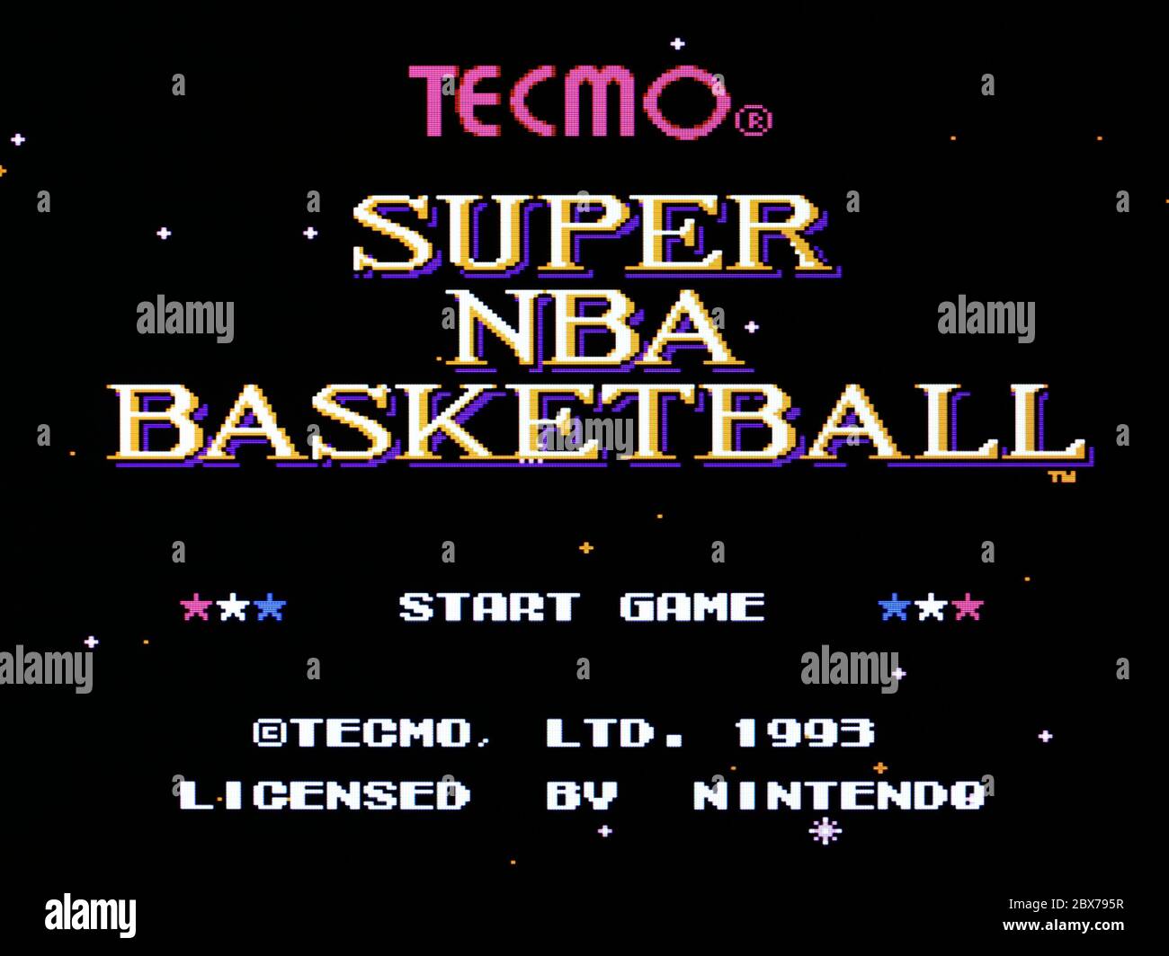Tecmo Super NBA Basketball - SNES Super Nintendo - usage éditorial seulement Banque D'Images