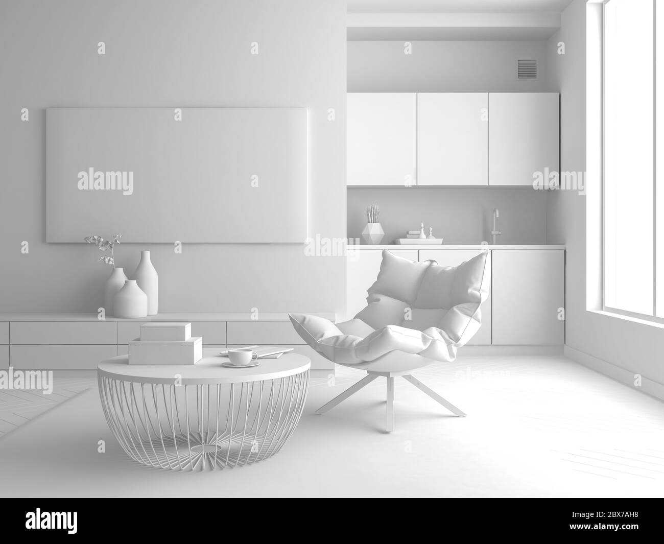 Intérieur moderne salle de design illustration 3D Banque D'Images