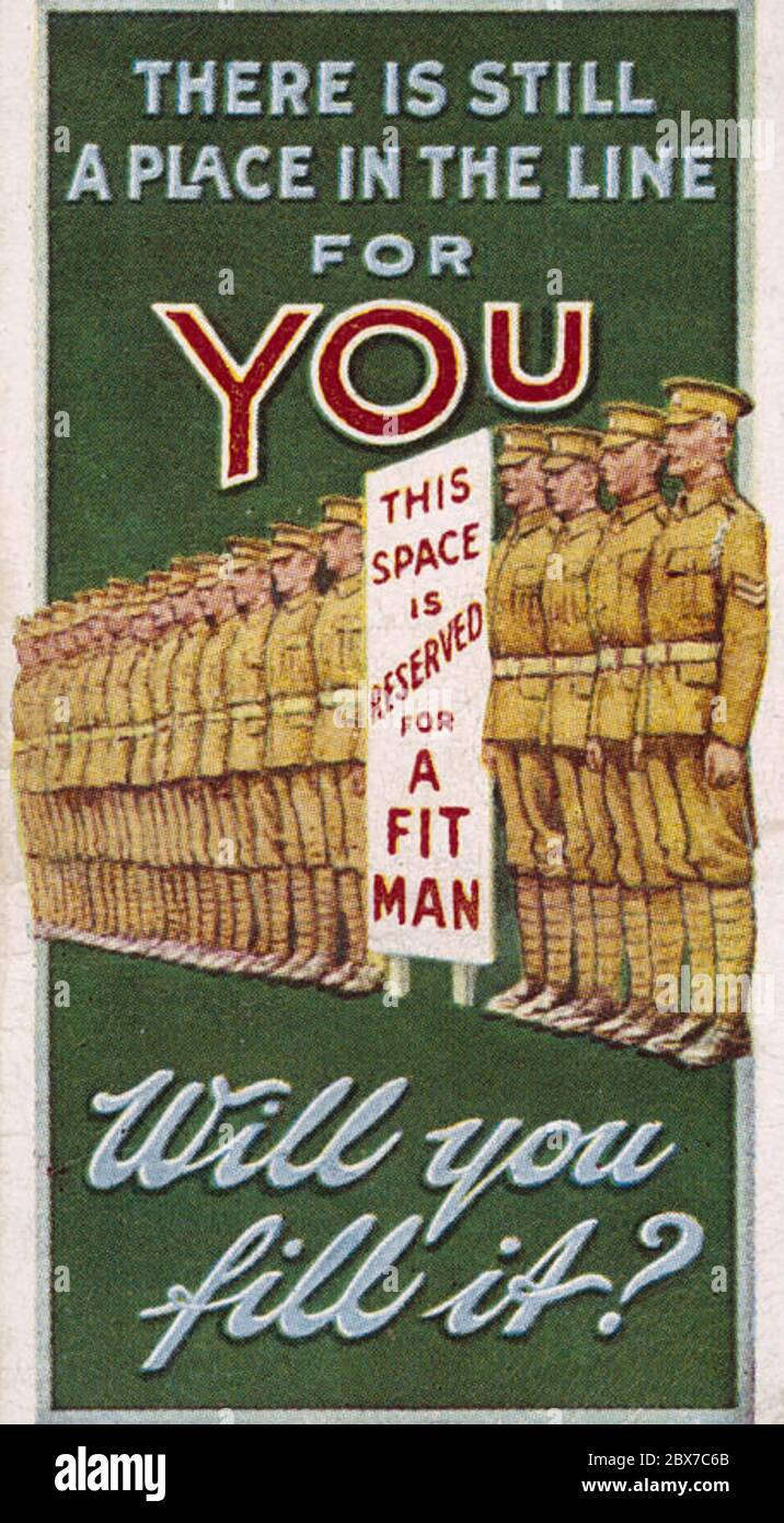 AFFICHE DE RECRUTEMENT BRITANNIQUE WW1 Banque D'Images